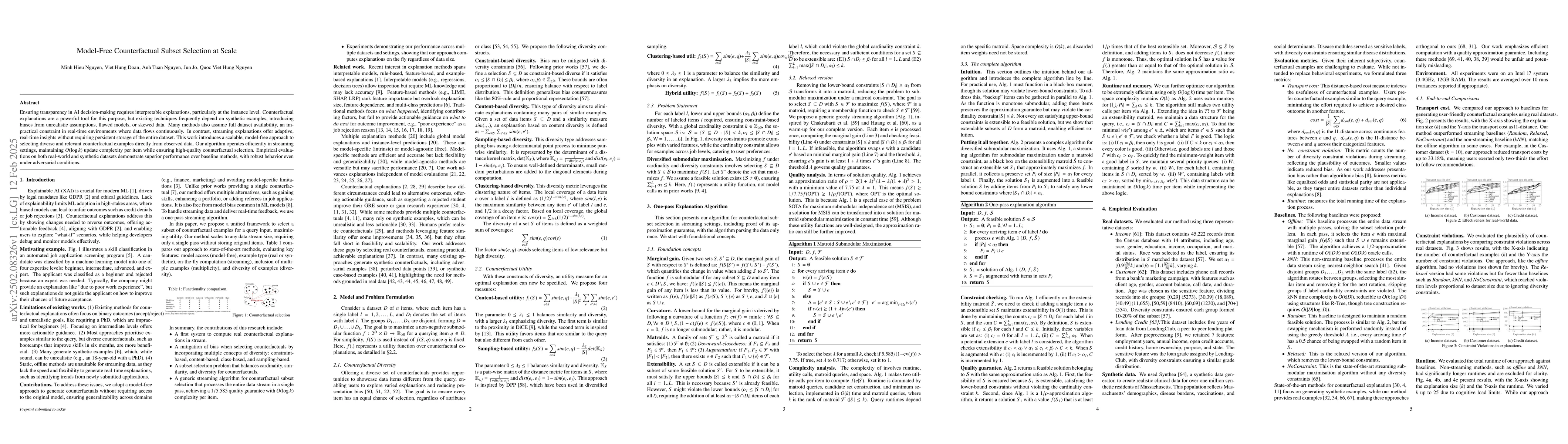 Thumbnail for Model-Free Counterfactual Subset Selection at Scale