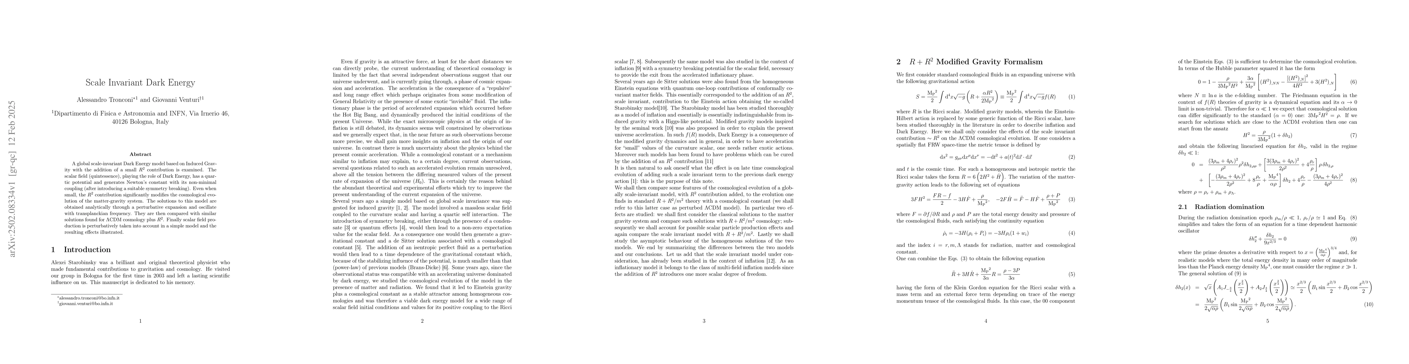 Thumbnail for Scale Invariant Dark Energy