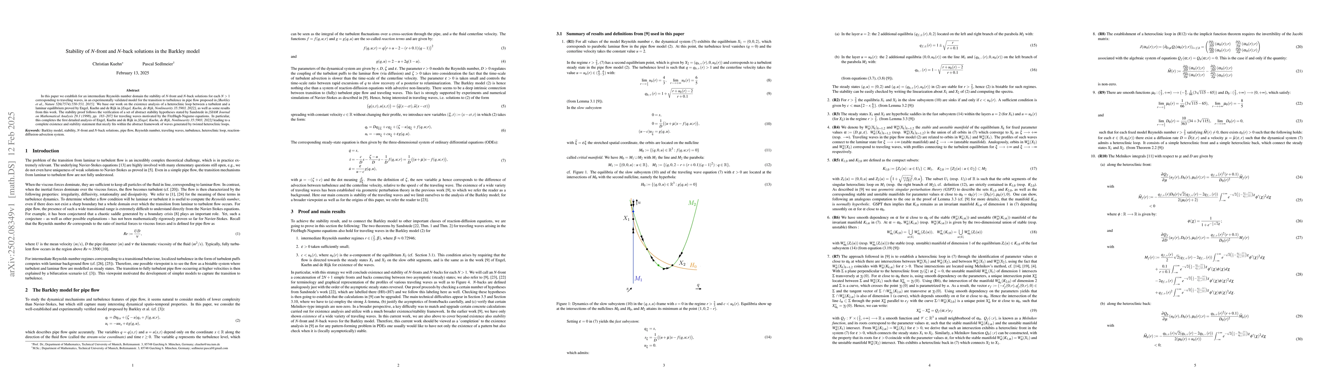 Thumbnail for Stability of N-front and N-back solutions in the Barkley model