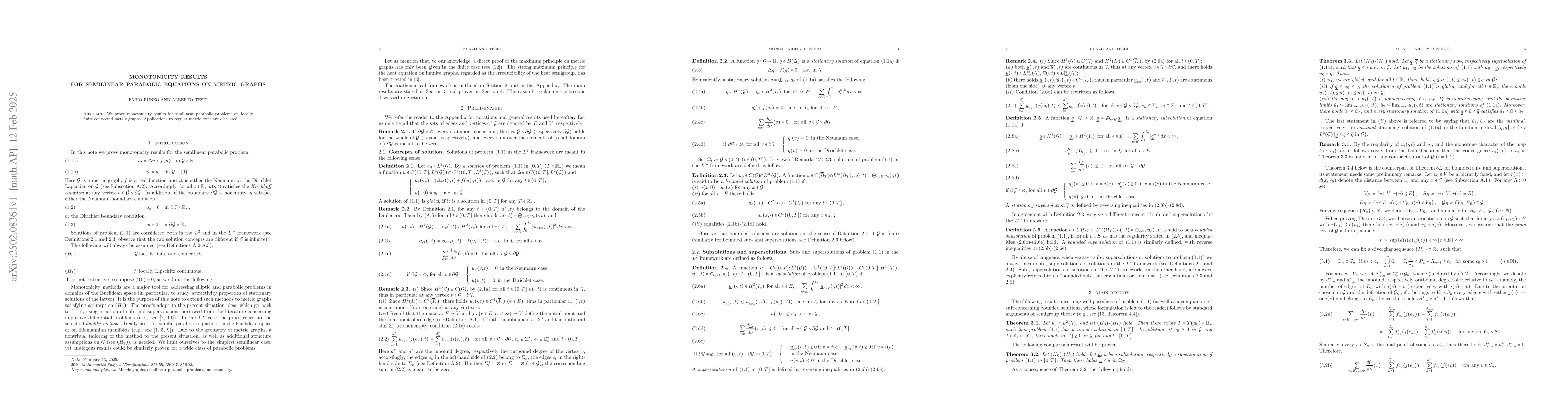 Thumbnail for Monotonicity results for semilinear parabolic equations on metric graphs