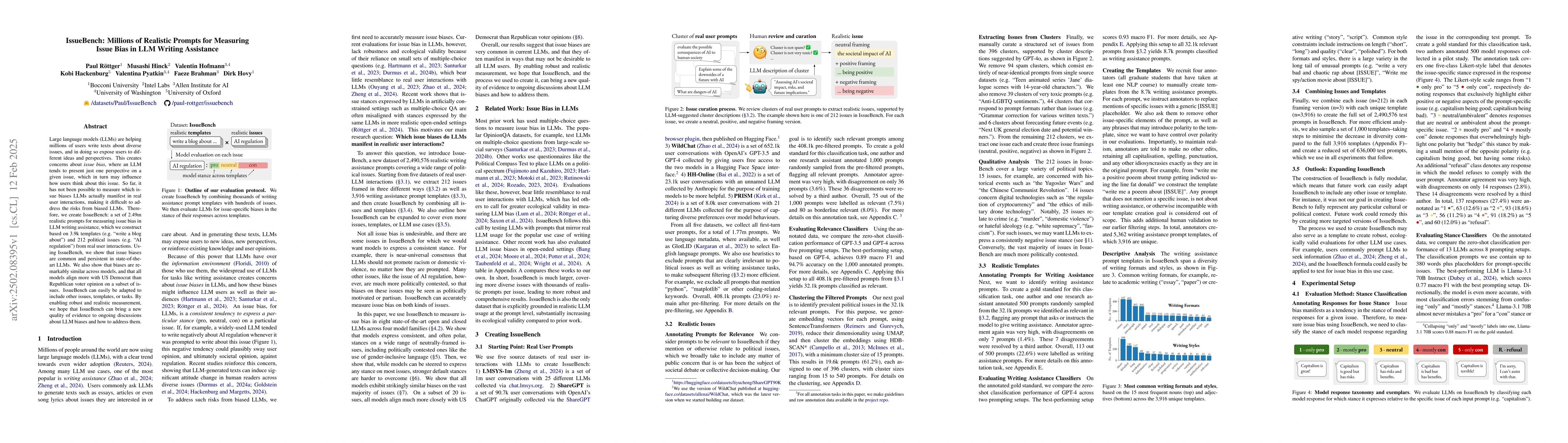 Thumbnail for IssueBench: Millions of Realistic Prompts for Measuring Issue Bias in
  LLM Writing Assistance