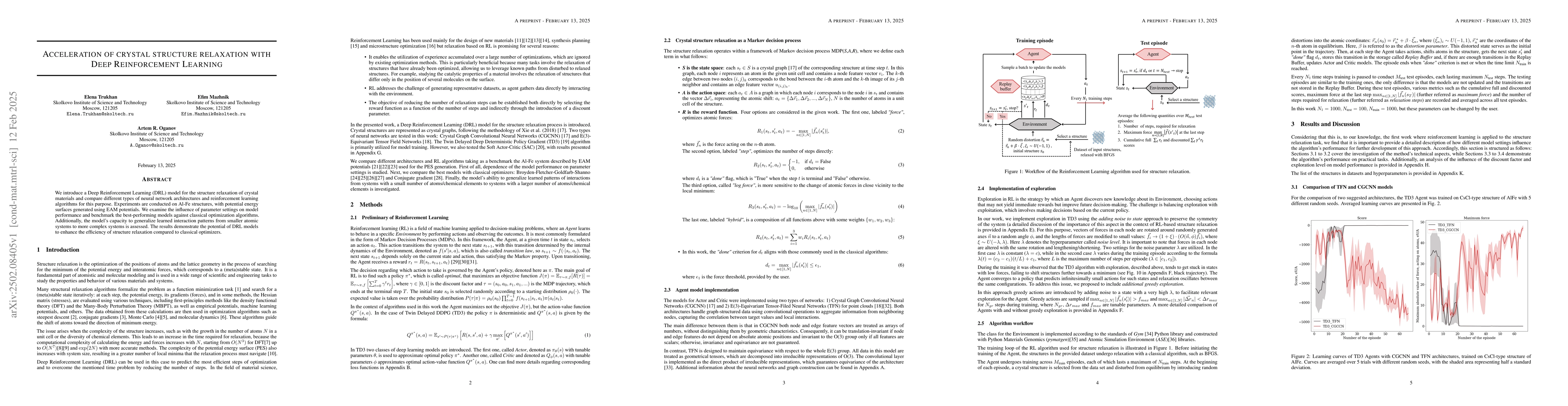 Thumbnail for Acceleration of crystal structure relaxation with Deep Reinforcement
  Learning