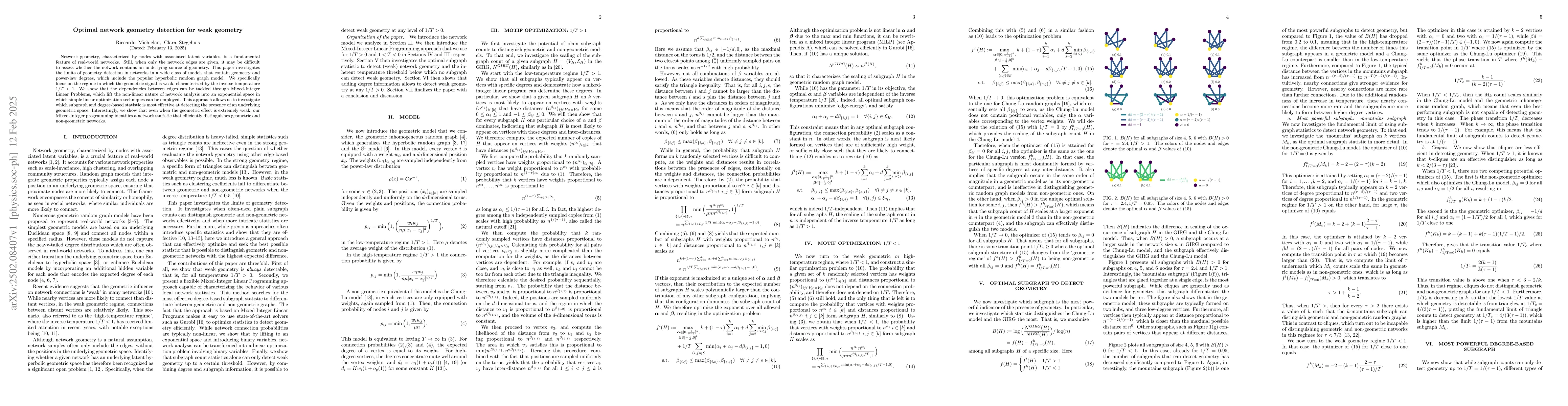 Thumbnail for Optimal network geometry detection for weak geometry