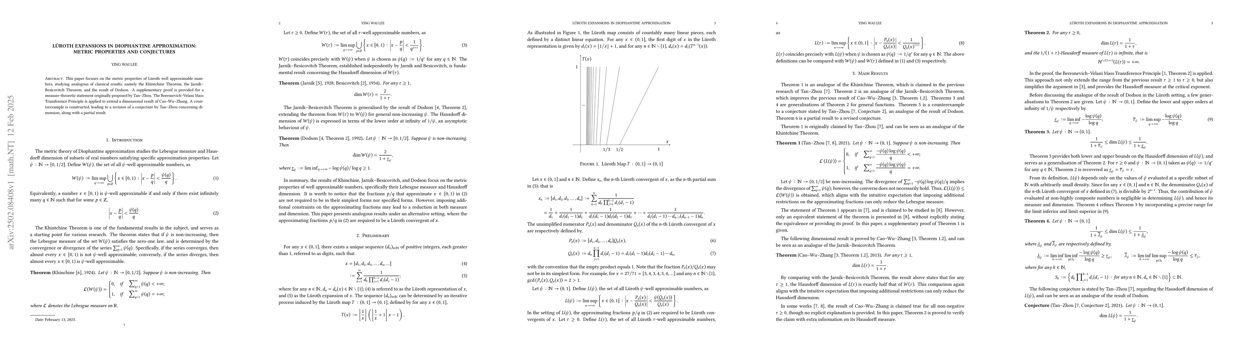 Thumbnail for LĂźroth Expansions in Diophantine Approximation: Metric Properties and
  Conjectures