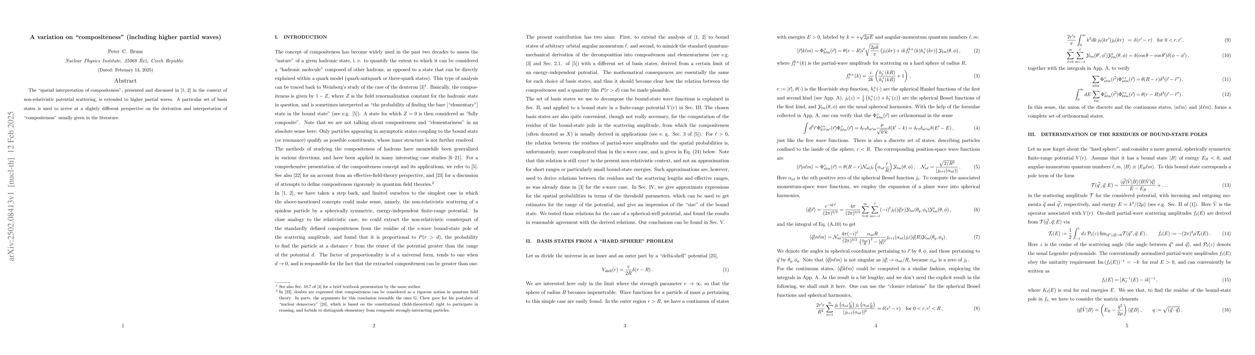 Thumbnail for A variation on "compositeness" (including higher partial waves)