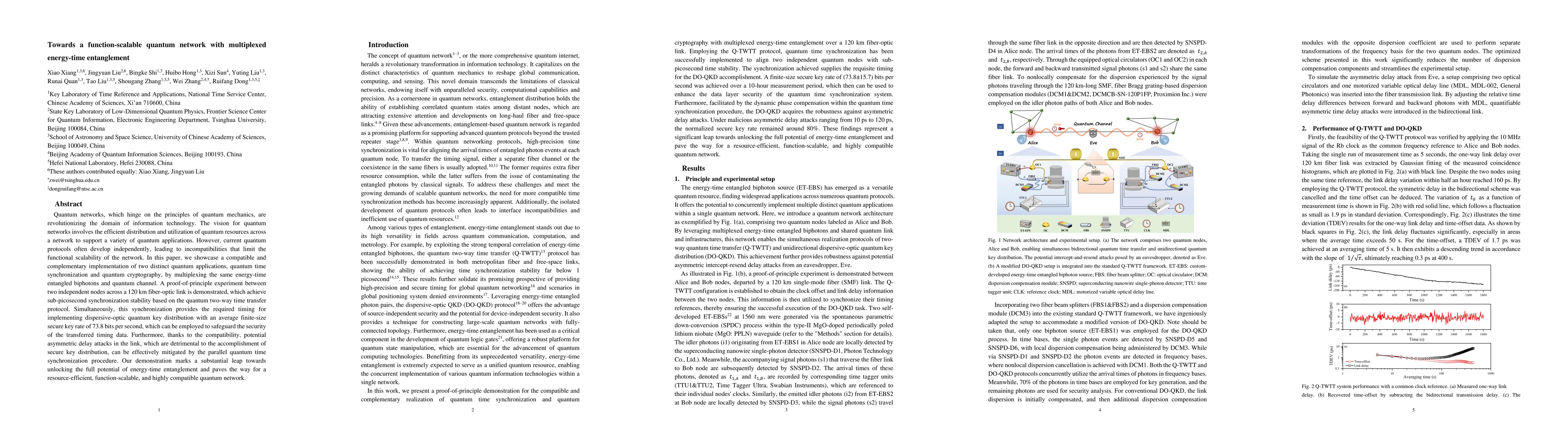 Thumbnail for Towards a function-scalable quantum network with multiplexed energy-time
  entanglement