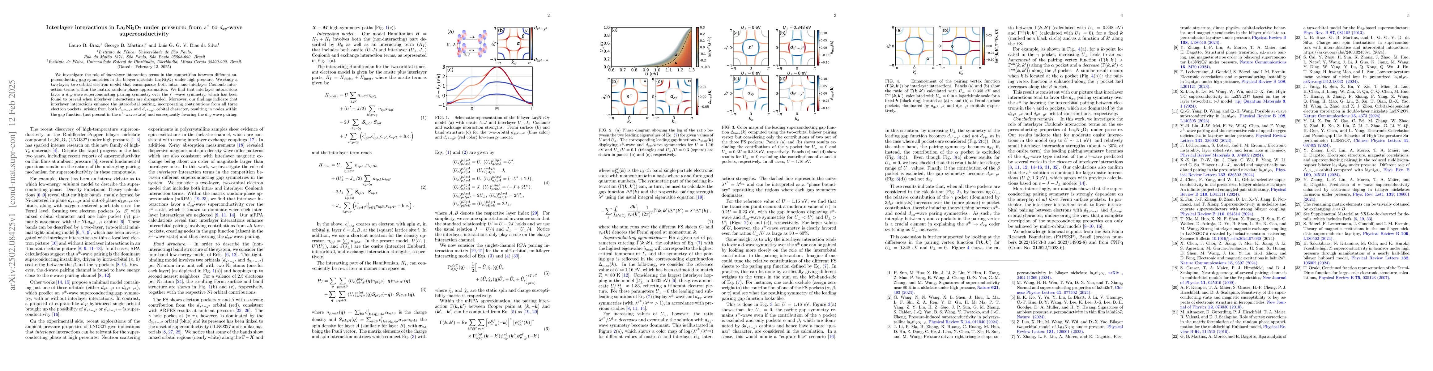 Thumbnail for Interlayer interactions in $\text{La}_3\text{Ni}_2\text{O}_7$ under
  pressure: from $s^{\pm}$ to $d_{xy}$-wave superconductivity