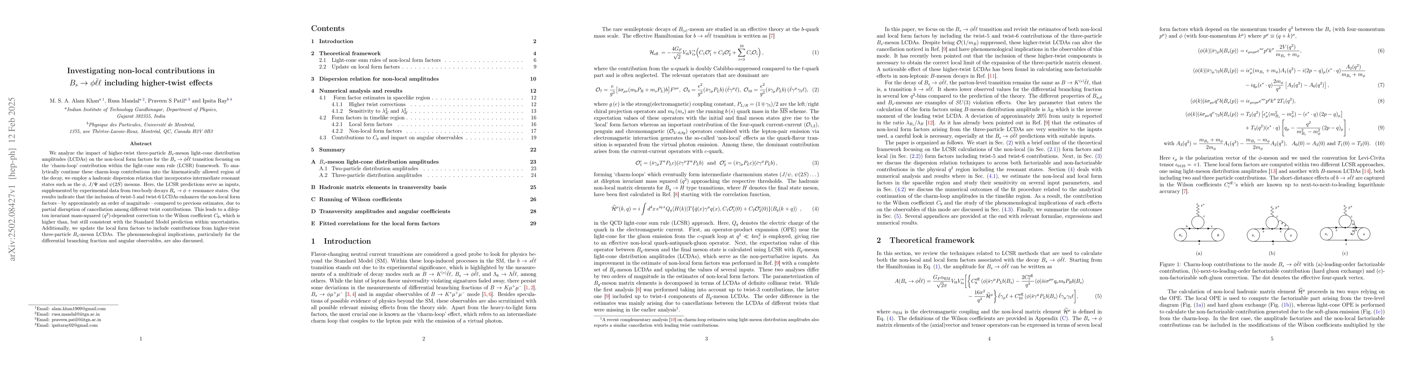 Thumbnail for Investigating non-local contributions in $B_{s} \to φ\bar{\ell}
  \ell$ including higher-twist effects