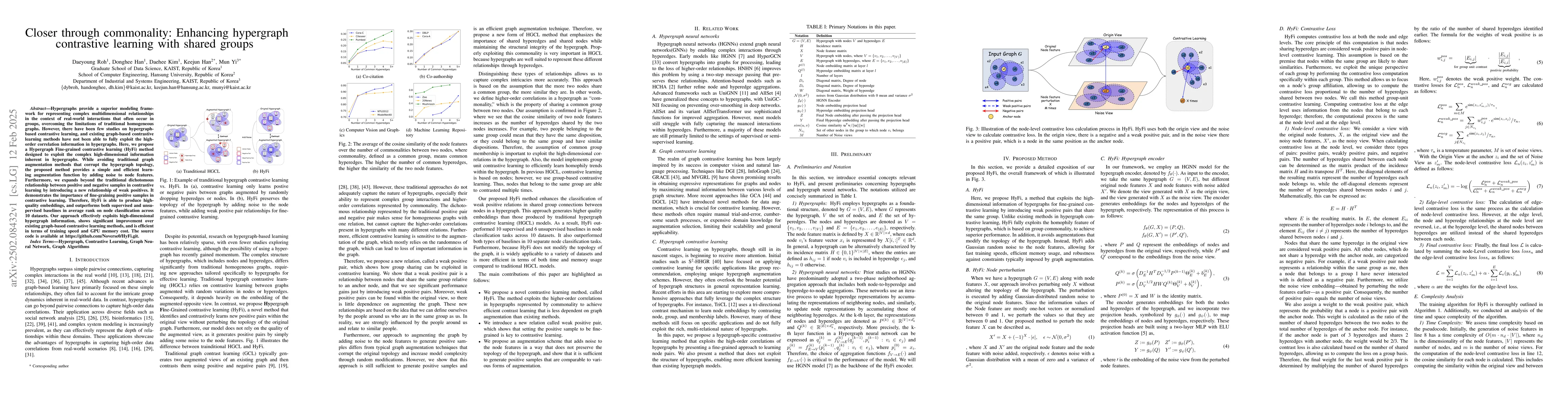 Thumbnail for Closer through commonality: Enhancing hypergraph contrastive learning
  with shared groups