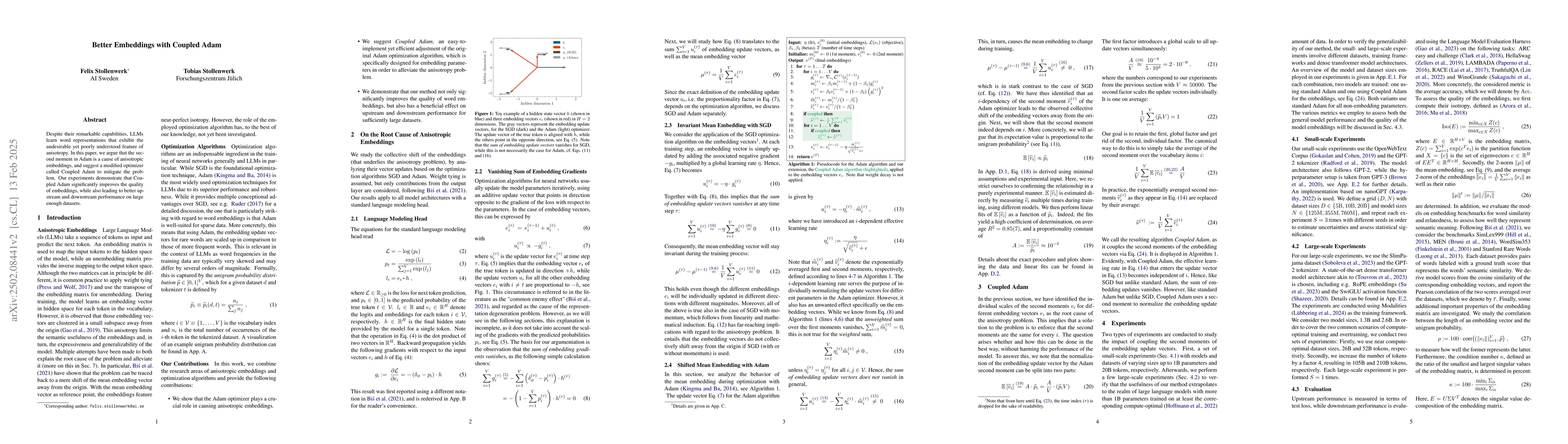 Thumbnail for Better Embeddings with Coupled Adam