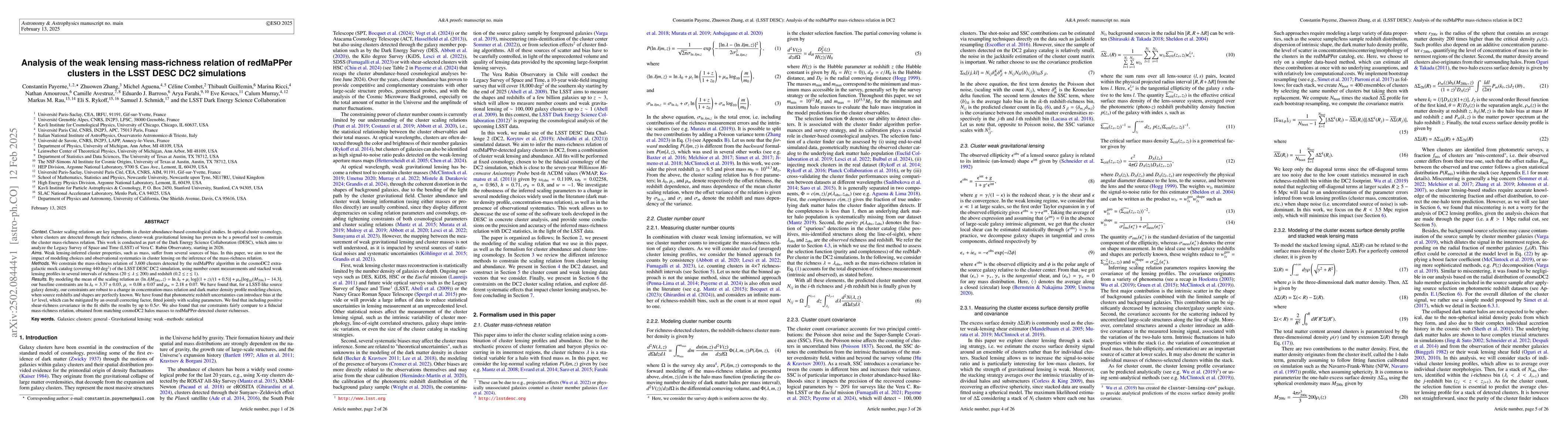 Thumbnail for Analysis of the weak lensing mass-richness relation of redMaPPer
  clusters in the LSST DESC DC2 simulations
