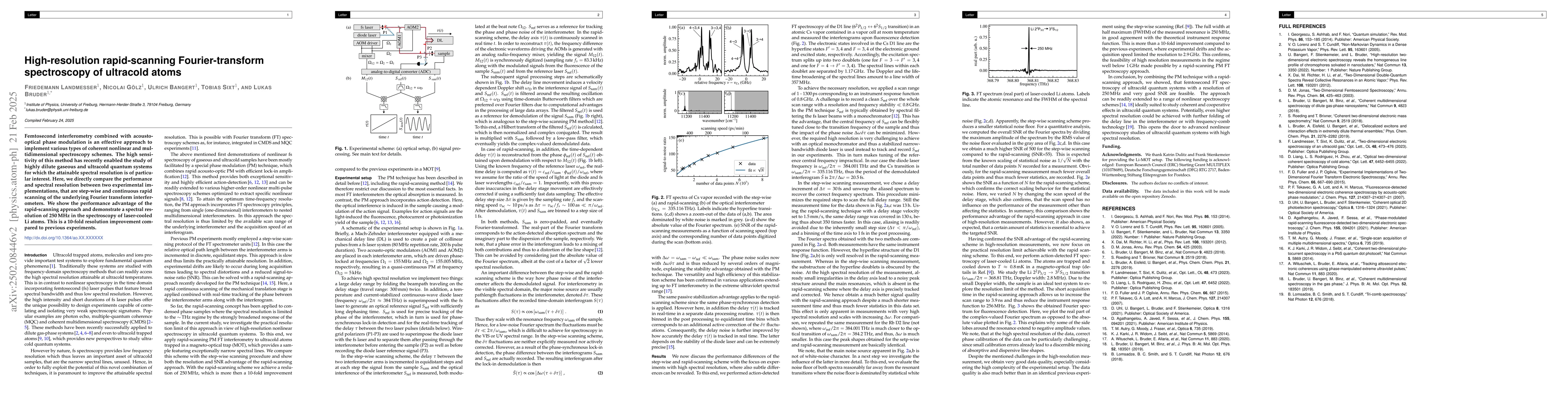 Thumbnail for High-resolution rapid-scanning Fourier-transform spectroscopy of
  ultracold atoms
