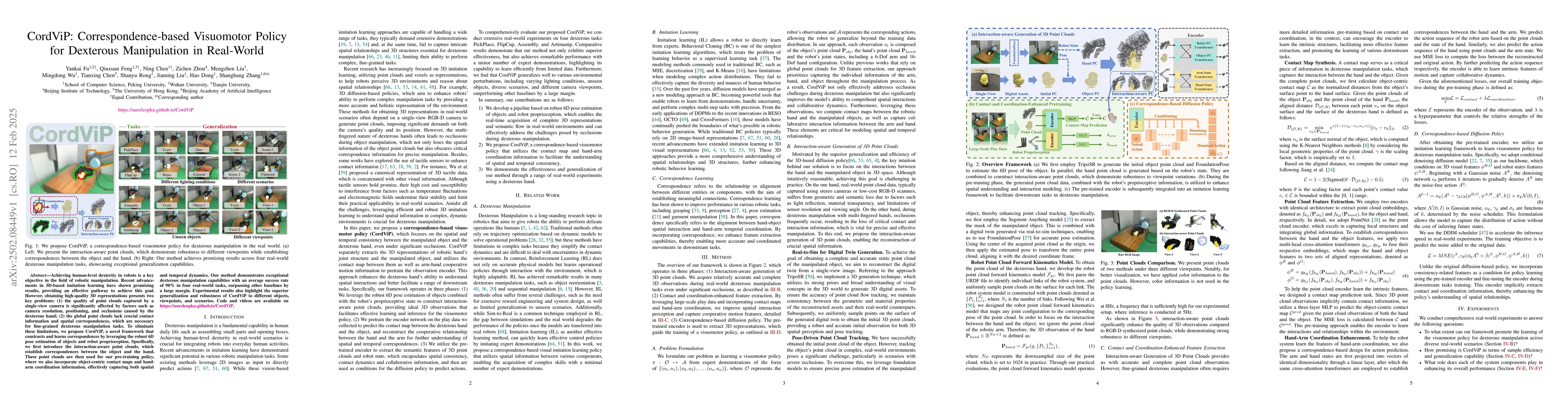 Thumbnail for CordViP: Correspondence-based Visuomotor Policy for Dexterous
  Manipulation in Real-World