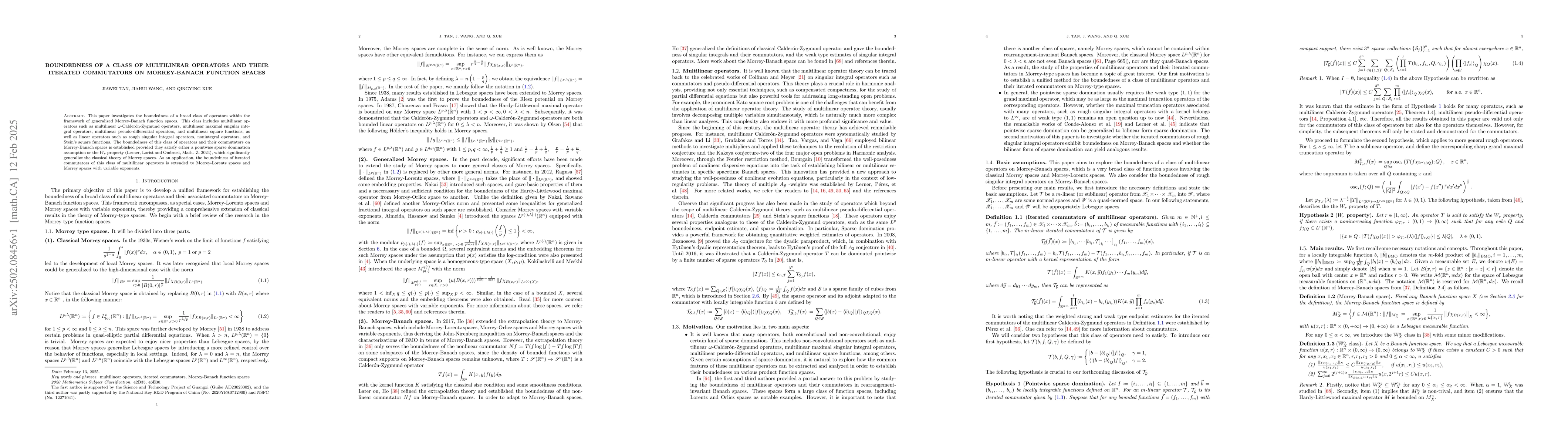 Thumbnail for Boundedness of a class of multilinear operators and their iterated
  commutators on Morrey-Banach function spaces