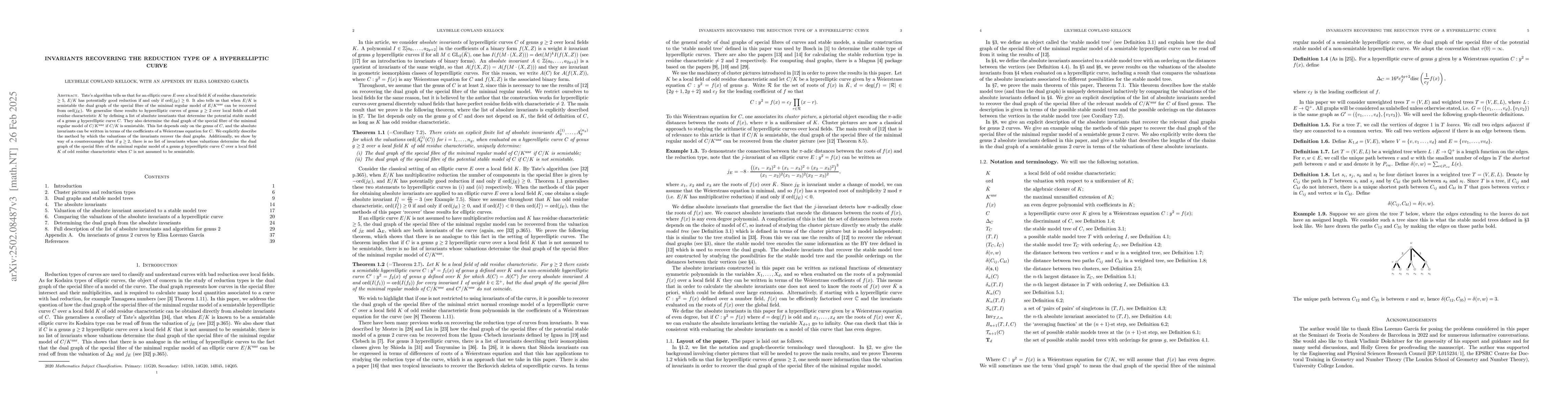 Thumbnail for Invariants recovering the reduction type of a hyperelliptic curve