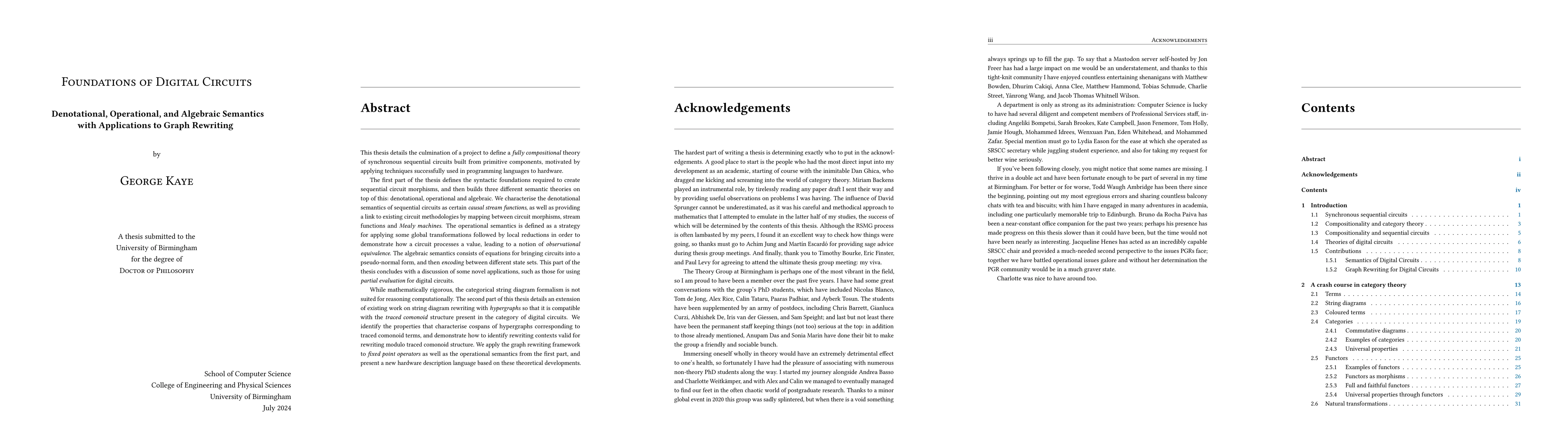 Thumbnail for Foundations of Digital Circuits: Denotation, Operational, and Algebraic
  Semantics