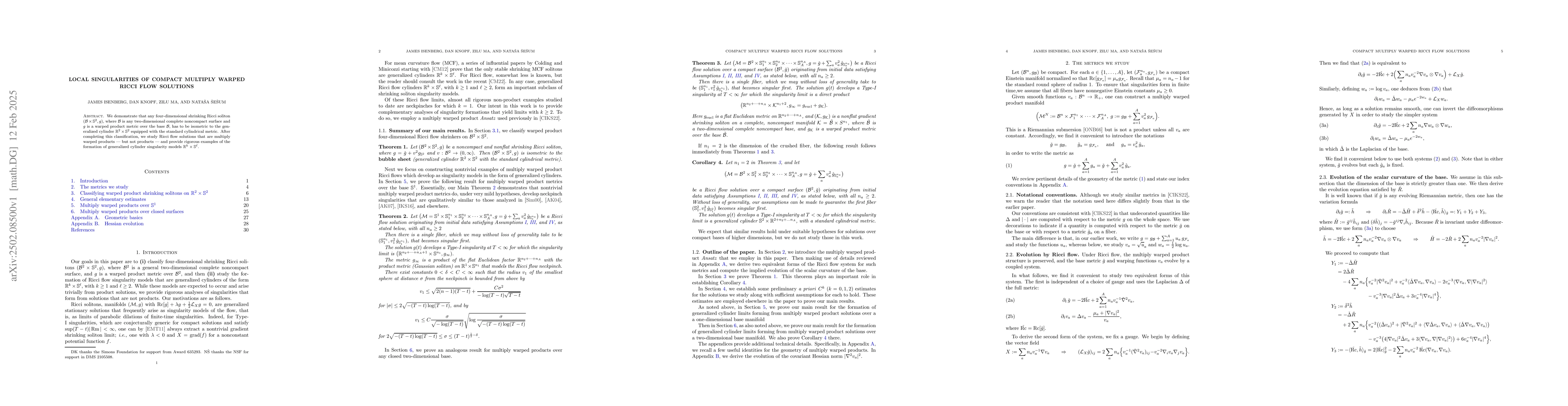 Thumbnail for Local singularities of compact multiply warped Ricci flow solutions