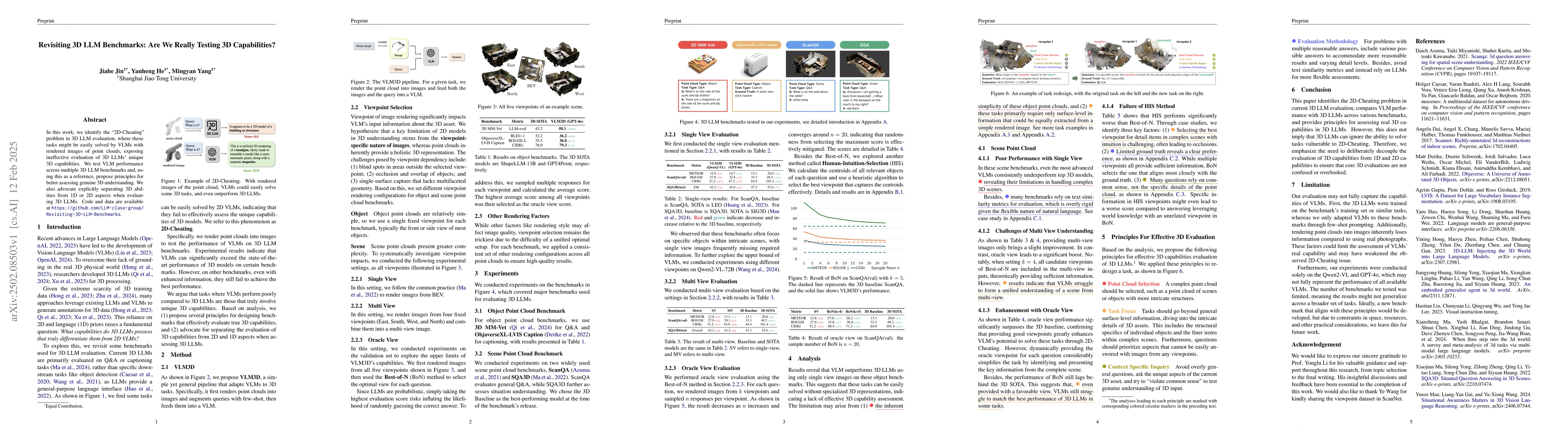 Thumbnail for Revisiting 3D LLM Benchmarks: Are We Really Testing 3D Capabilities?