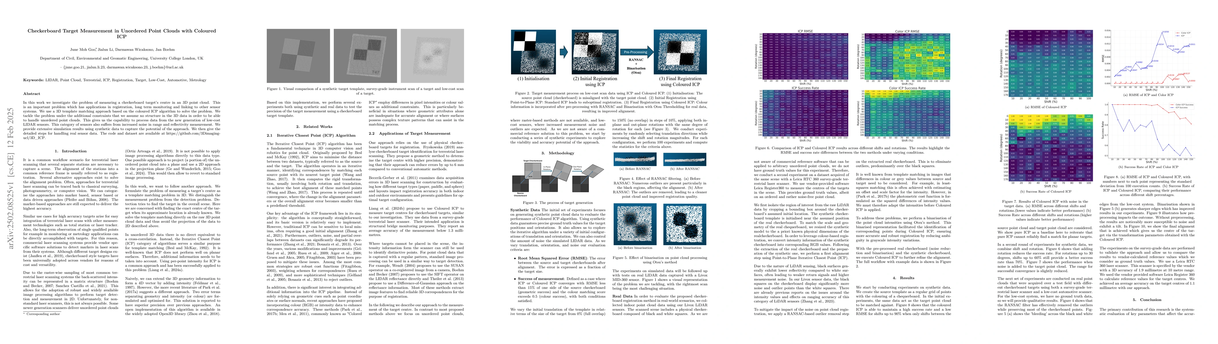 Thumbnail for Checkerboard Target Measurement in Unordered Point Clouds with Coloured
  ICP
