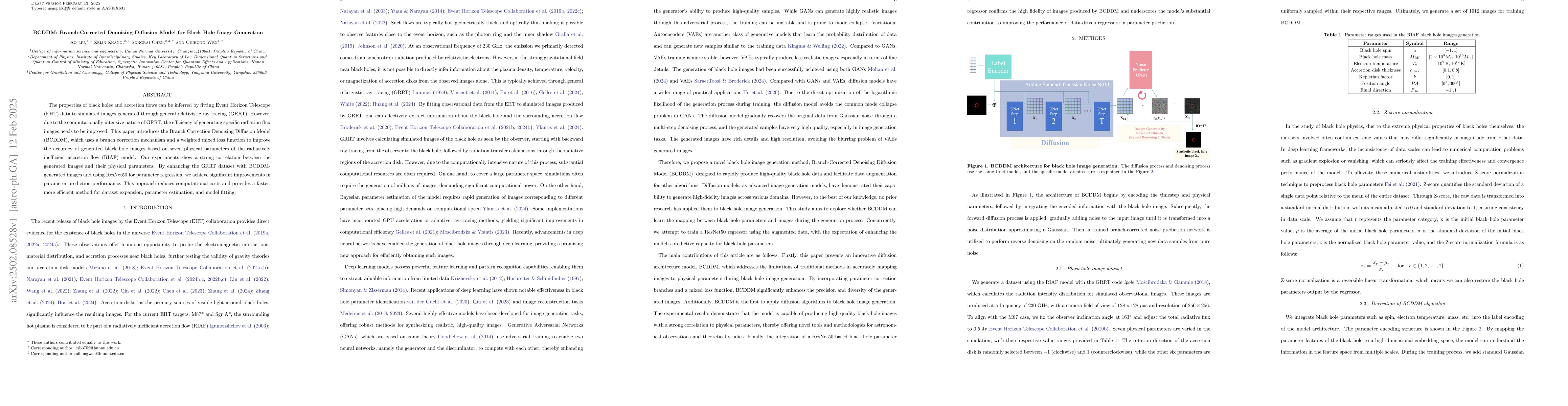 Thumbnail for BCDDM: Branch-Corrected Denoising Diffusion Model for Black Hole Image
  Generation