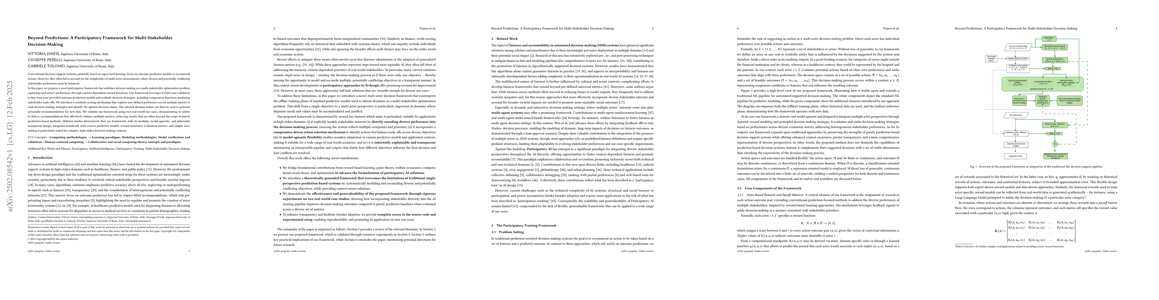 Thumbnail for Beyond Predictions: A Participatory Framework for Multi-Stakeholder
  Decision-Making