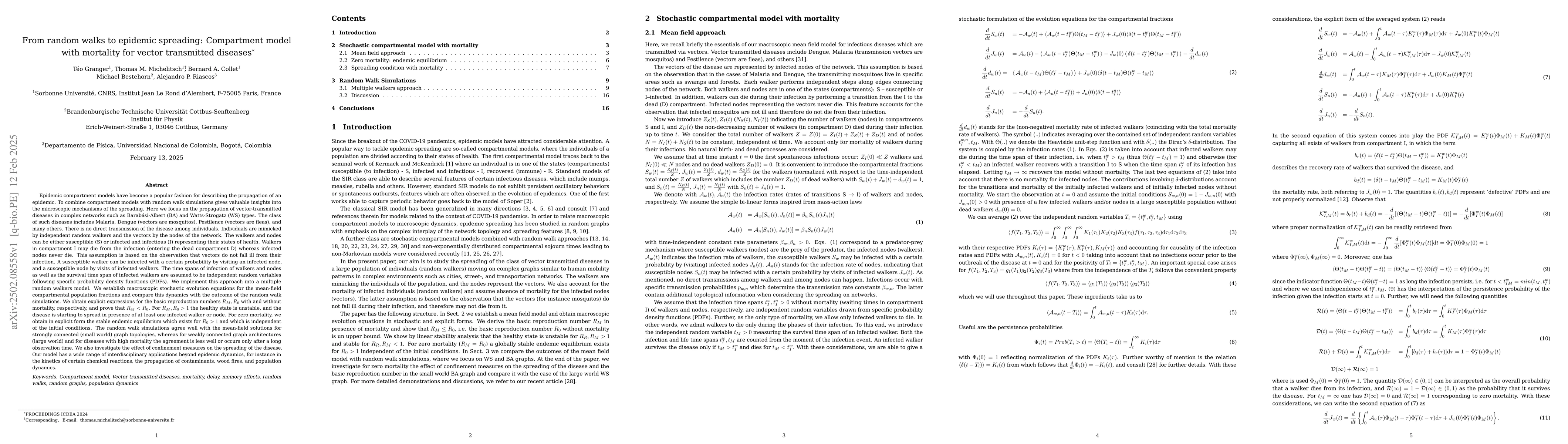 Thumbnail for From random walks to epidemic spreading: Compartment model with
  mortality for vector transmitted diseases