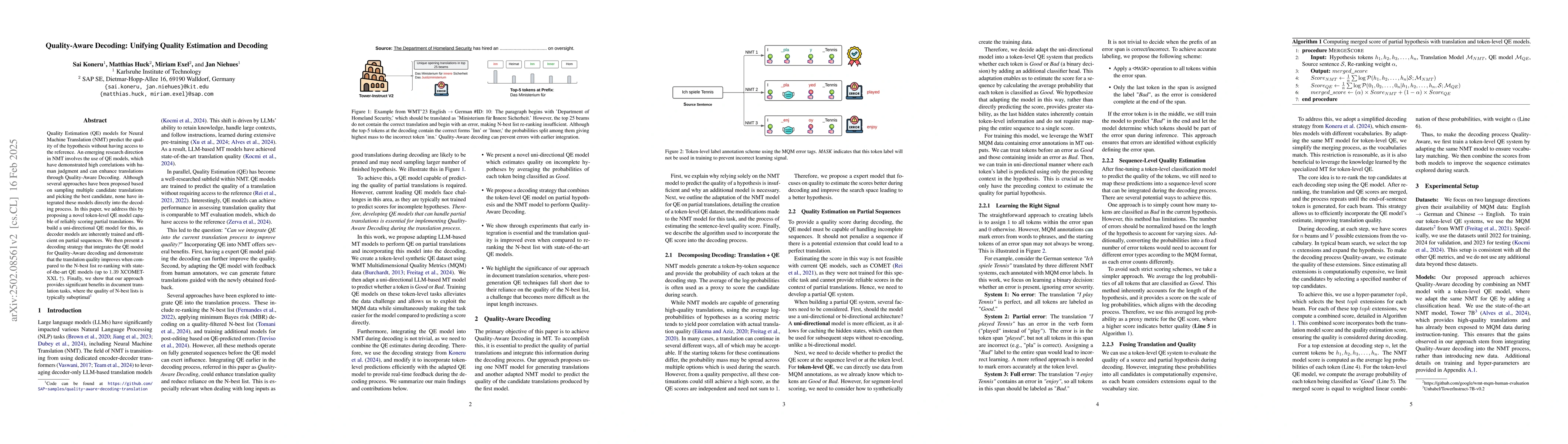 Thumbnail for Quality-Aware Decoding: Unifying Quality Estimation and Decoding