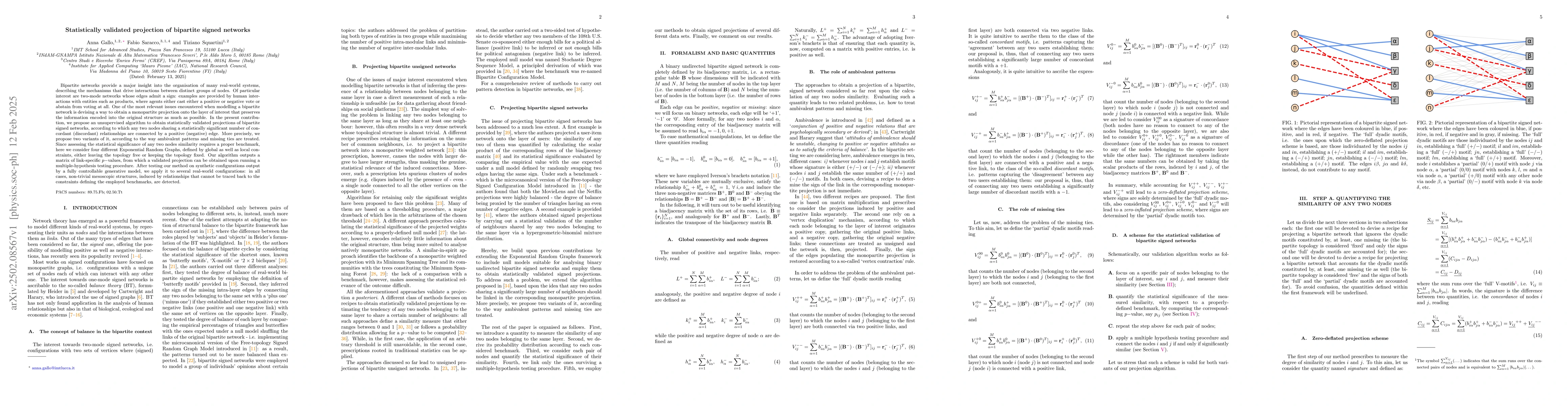 Thumbnail for Statistically validated projection of bipartite signed networks