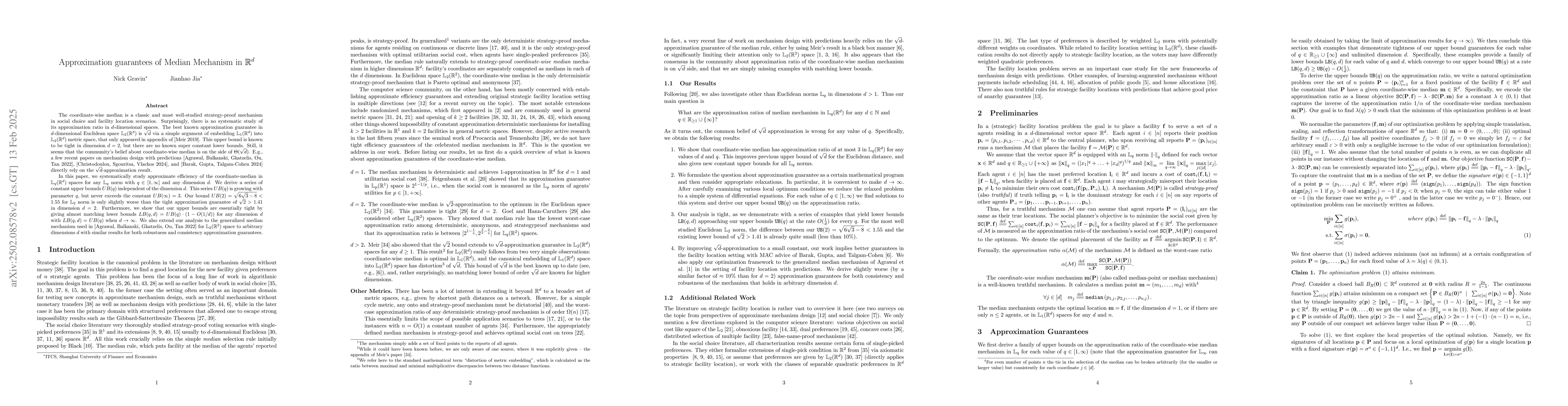 Thumbnail for Approximation guarantees of Median Mechanism in $\mathbb{R}^d$
