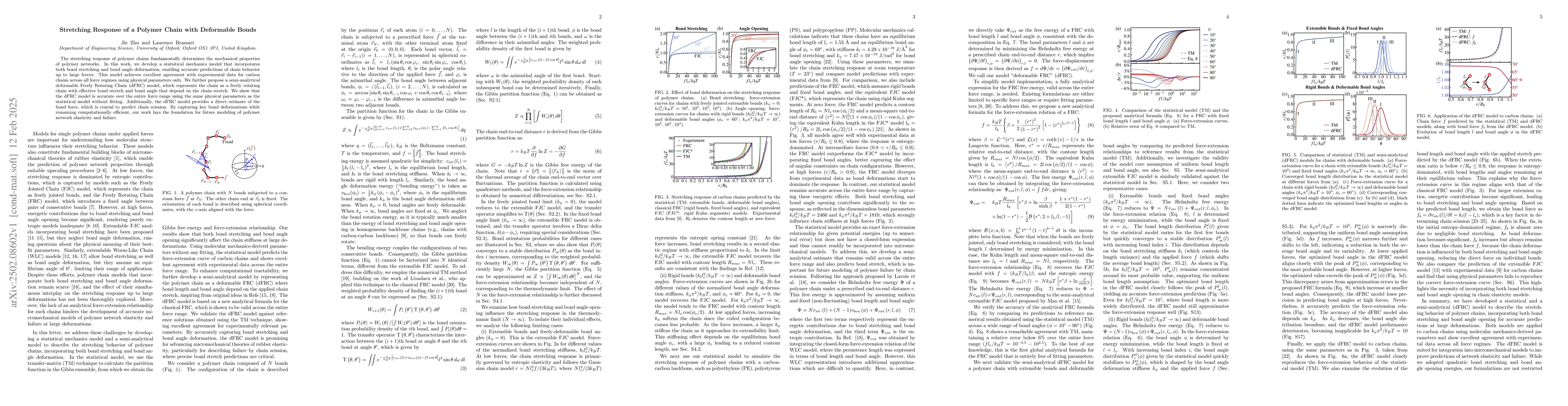 Thumbnail for Stretching Response of a Polymer Chain with Deformable Bonds