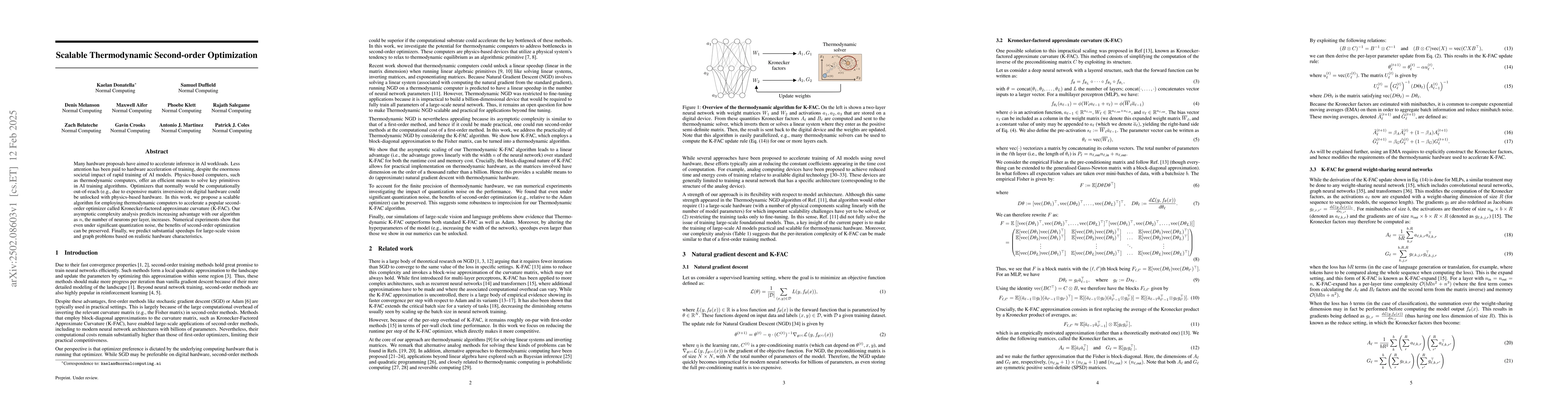 Thumbnail for Scalable Thermodynamic Second-order Optimization