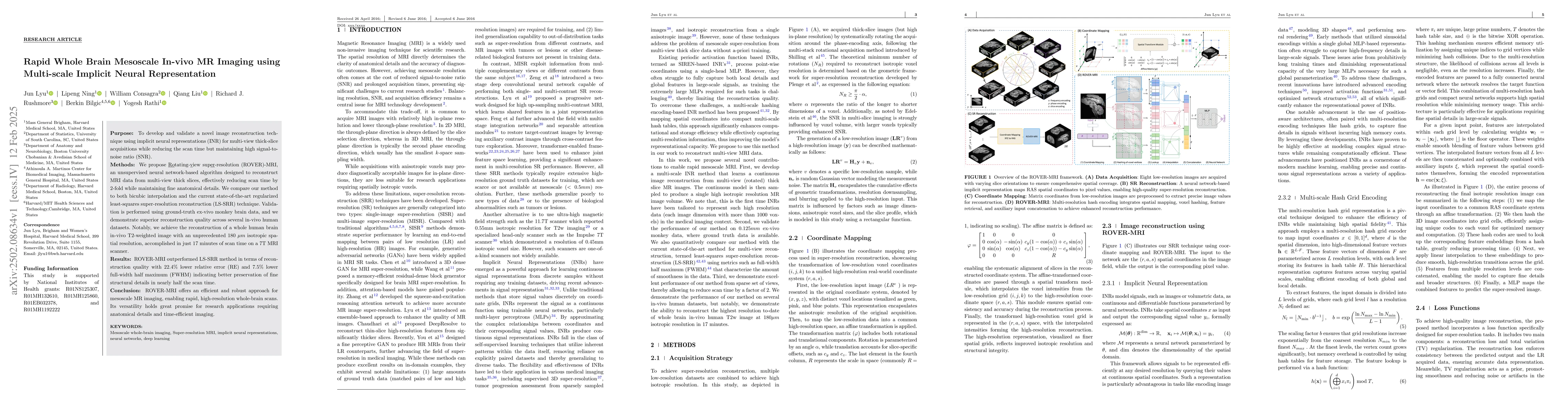 Thumbnail for Rapid Whole Brain Mesoscale In-vivo MR Imaging using Multi-scale
  Implicit Neural Representation