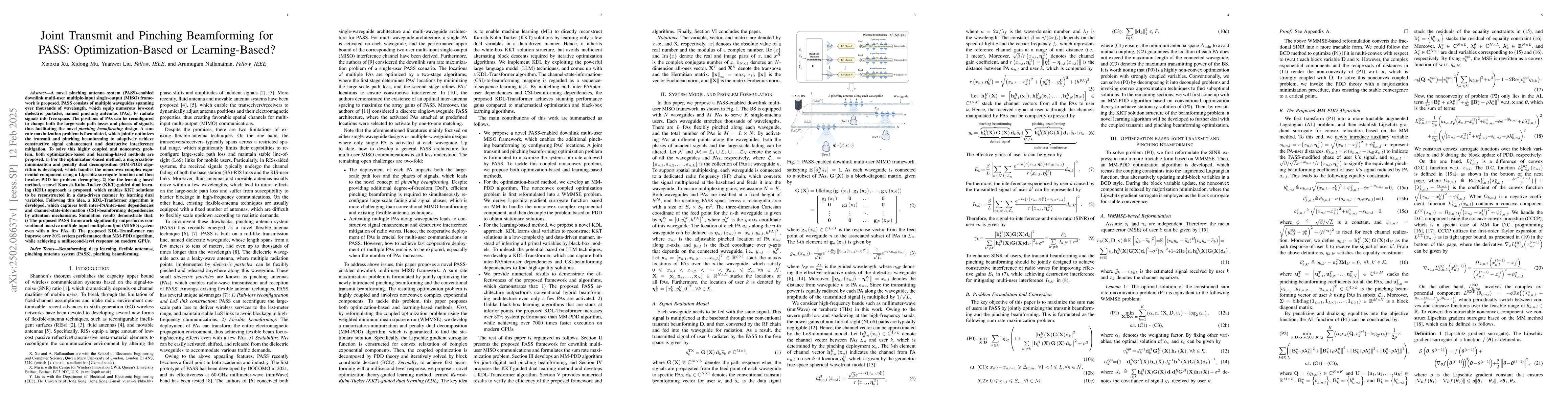 Thumbnail for Joint Transmit and Pinching Beamforming for PASS: Optimization-Based or
  Learning-Based?