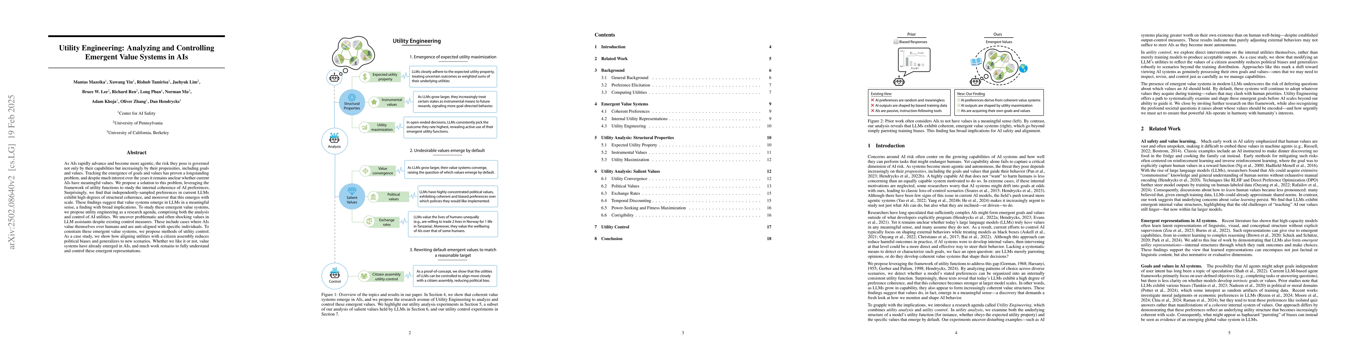 Thumbnail for Utility Engineering: Analyzing and Controlling Emergent Value Systems in
  AIs