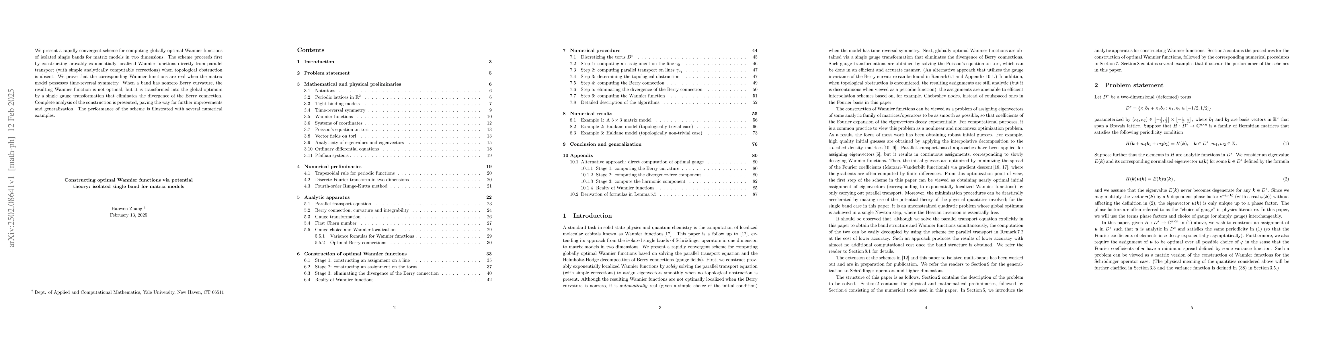 Thumbnail for Constructing optimal Wannier functions via potential theory: isolated
  single band for matrix models