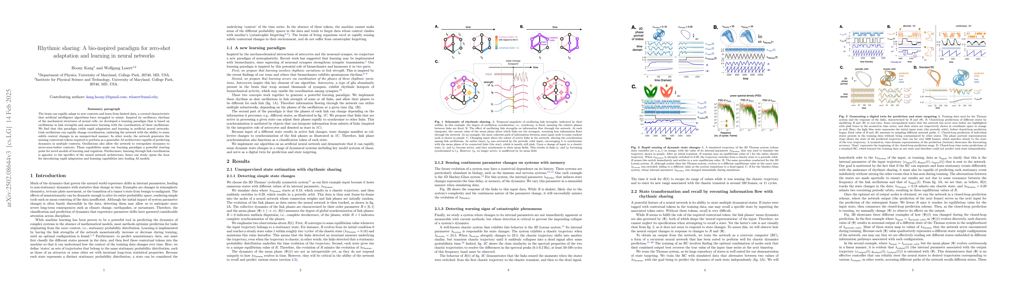 Thumbnail for Rhythmic sharing: A bio-inspired paradigm for zero-shot adaptation and
  learning in neural networks