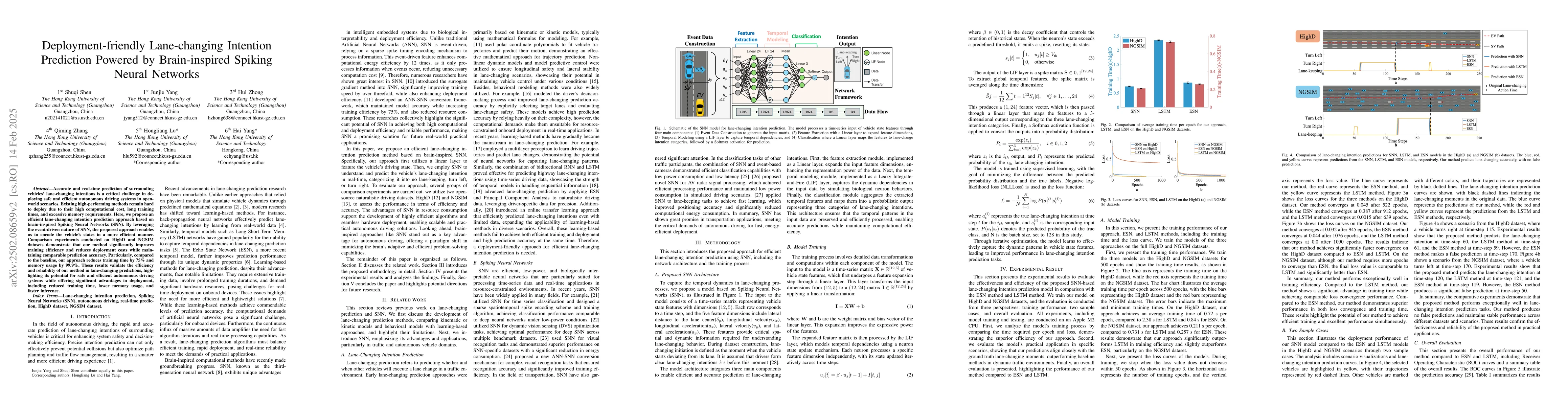 Thumbnail for Deployment-friendly Lane-changing Intention Prediction Powered by
  Brain-inspired Spiking Neural Networks