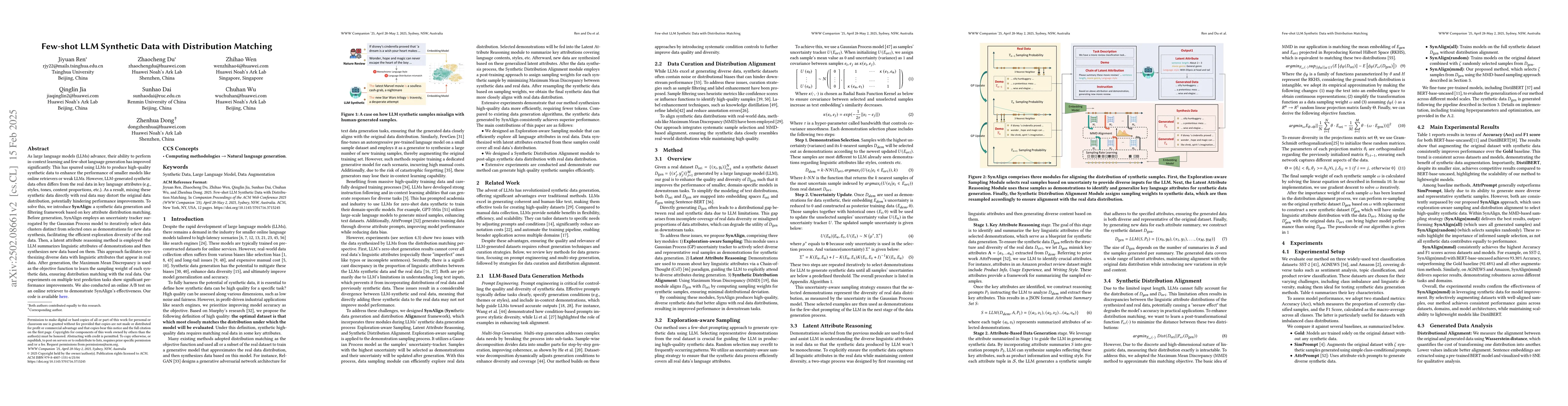 Thumbnail for Few-shot LLM Synthetic Data with Distribution Matching