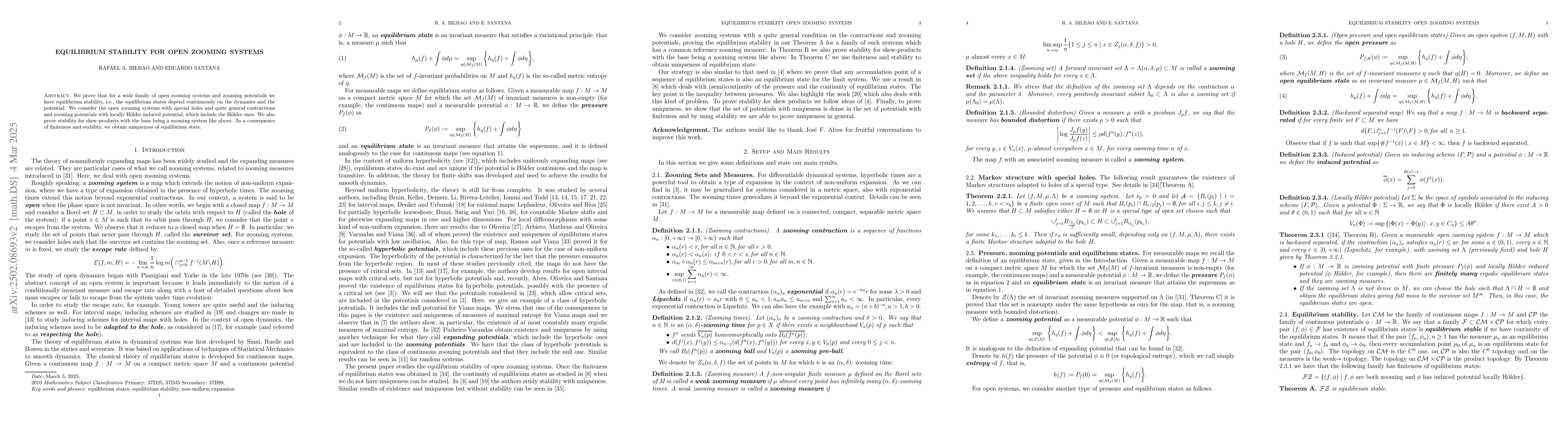 Thumbnail for Equilibrium Stability for Open Zooming Systems