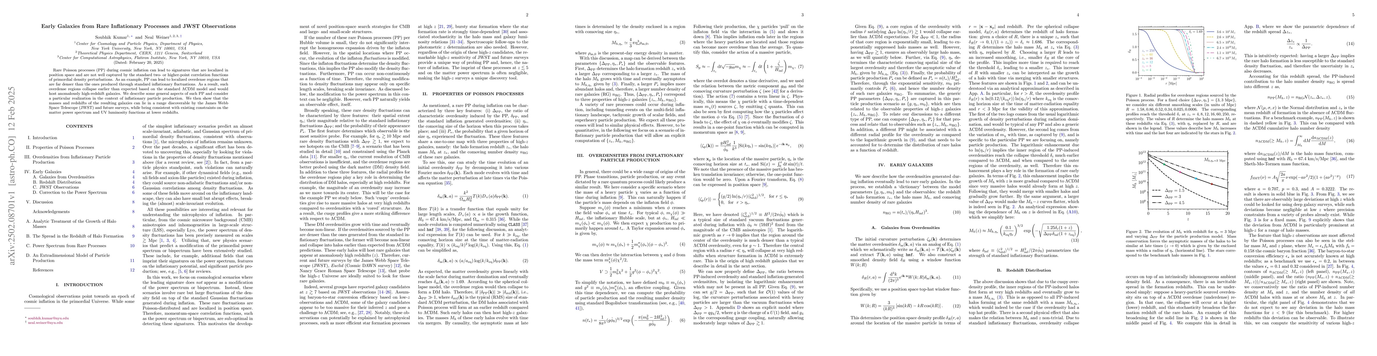 Thumbnail for Early Galaxies from Rare Inflationary Processes and JWST Observations