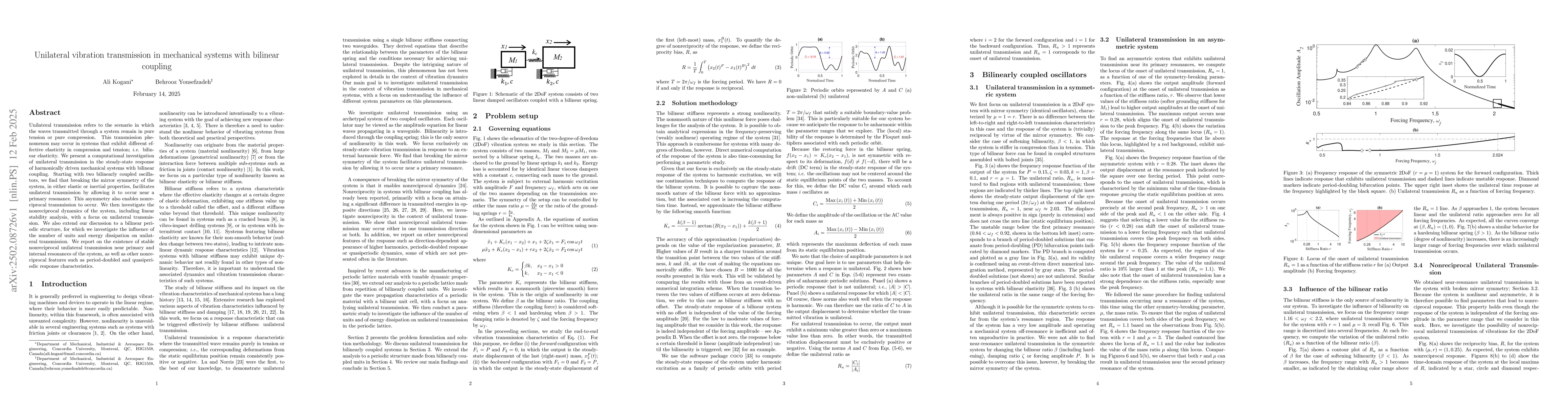 Thumbnail for Unilateral vibration transmission in mechanical systems with bilinear
  coupling