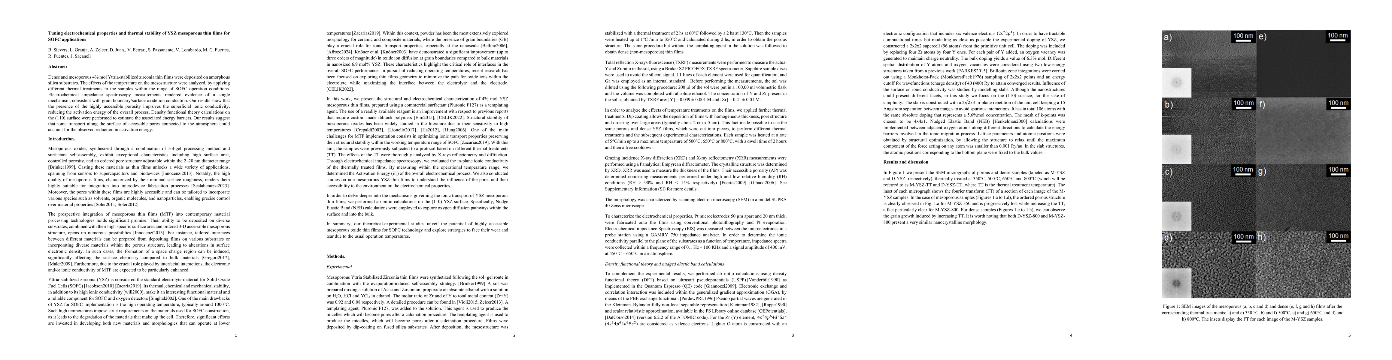 Thumbnail for Tuning electrochemical properties and thermal stability of YSZ
  mesoporous thin films for SOFC applications