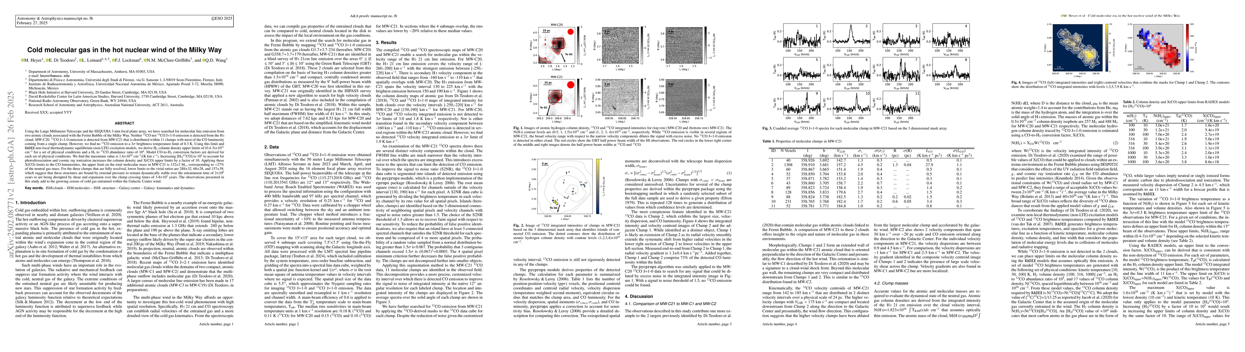Thumbnail for Cold molecular gas in the hot nuclear wind of the Milky Way