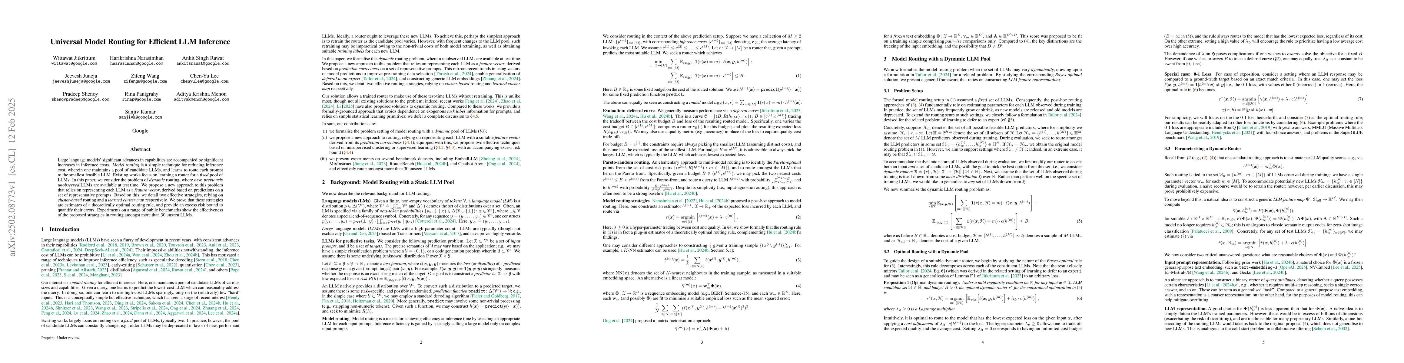 Thumbnail for Universal Model Routing for Efficient LLM Inference