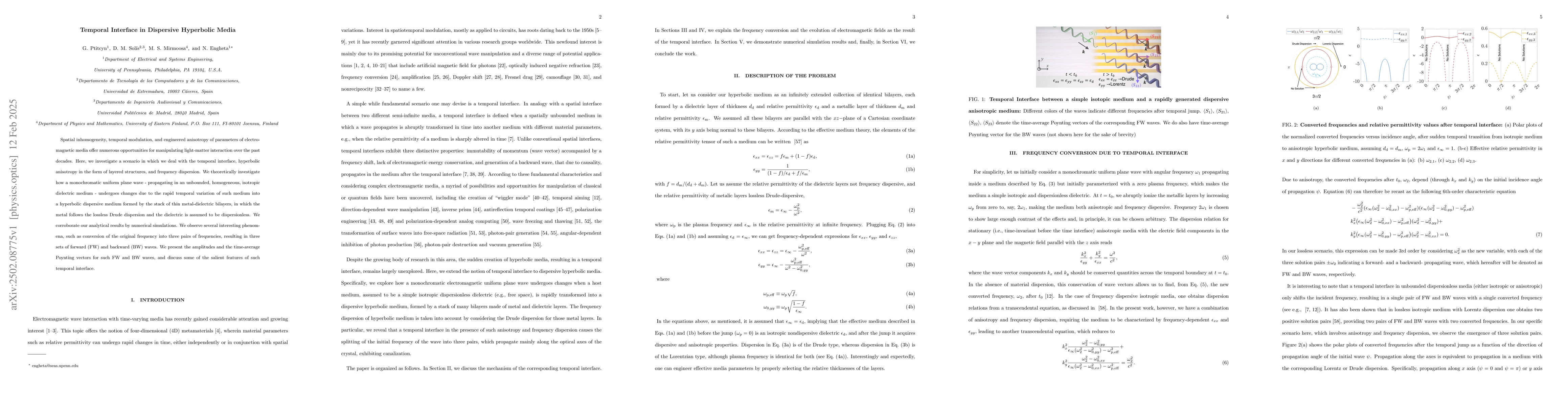 Thumbnail for Temporal Interface in Dispersive Hyperbolic Media