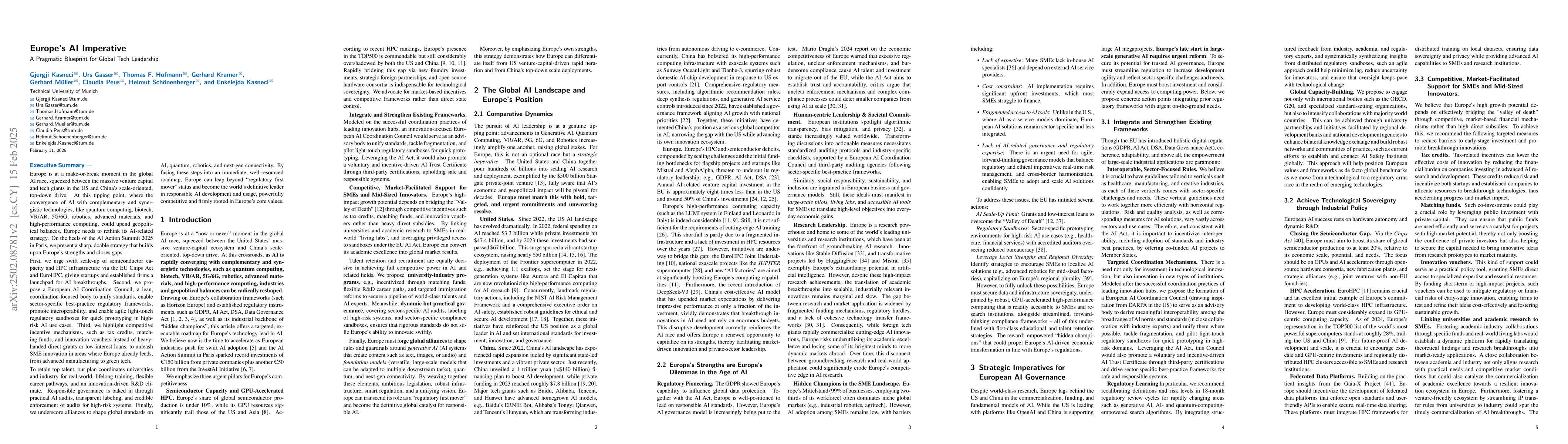 Thumbnail for Europe's AI Imperative -- A Pragmatic Blueprint for Global Tech
  Leadership