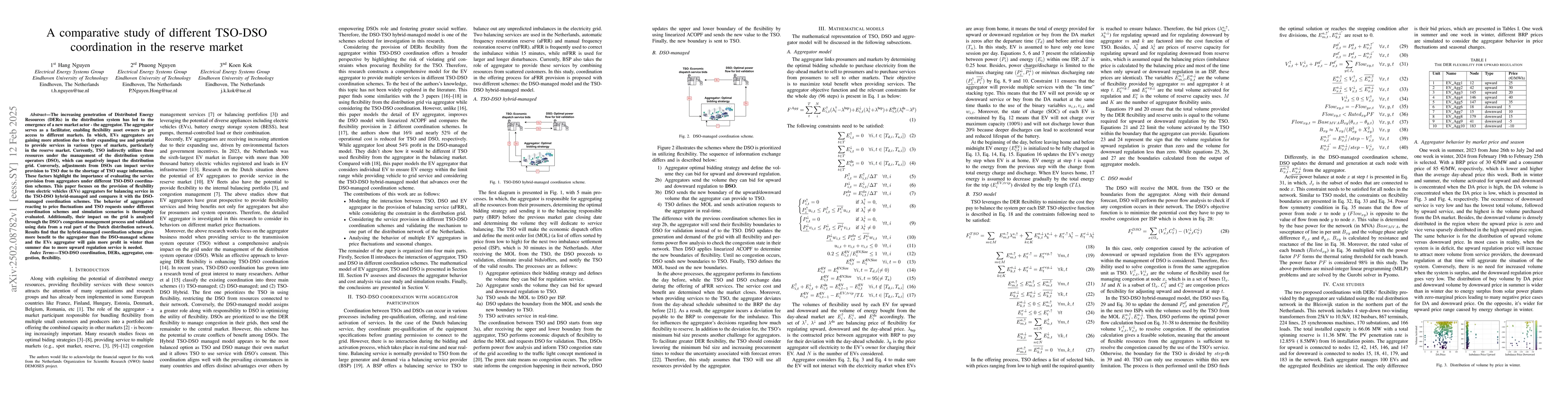 Thumbnail for A comparative study of different TSO-DSO coordination in the reserve
  market