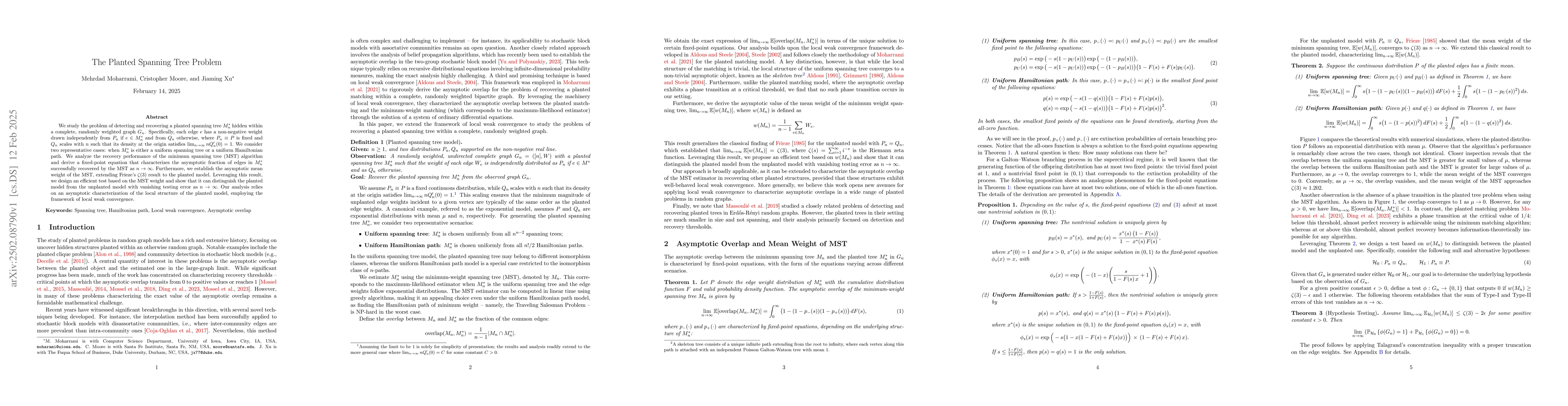 Thumbnail for The Planted Spanning Tree Problem