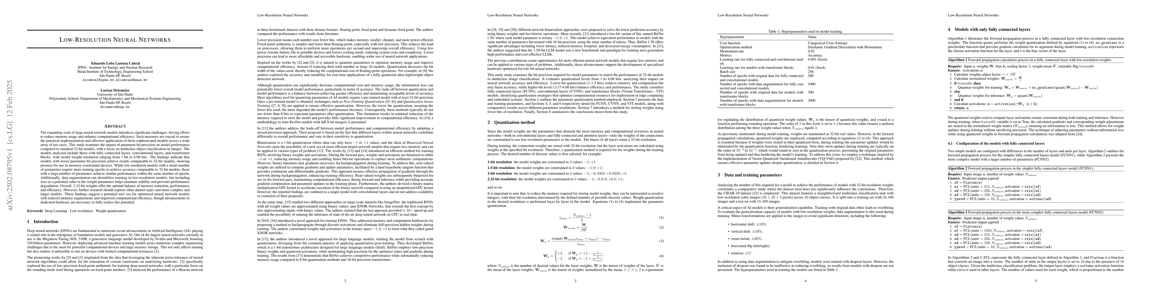Thumbnail for Low-Resolution Neural Networks
