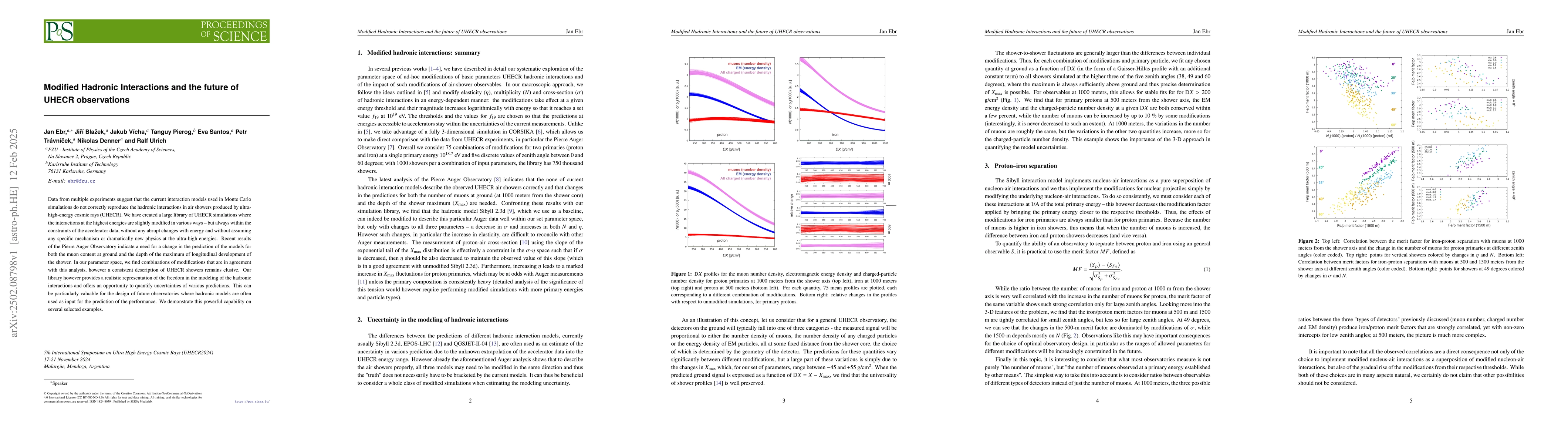 Thumbnail for Modified Hadronic Interactions and the future of UHECR observations